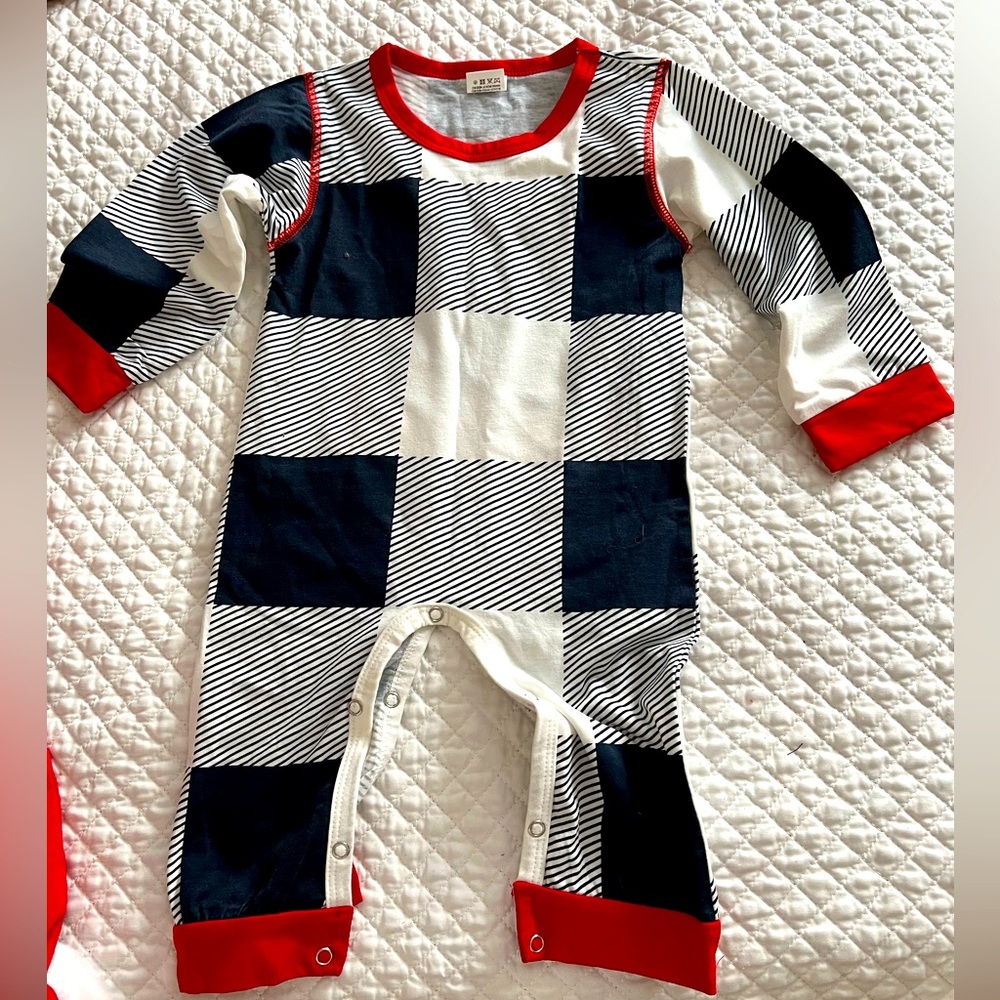 Infant Christmas Onesie/Romper with Faux Flap NWOT